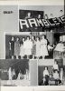 Carol Schmitt holding sign from 1955 Huntington Catholic Rambler Yearbook Page 50